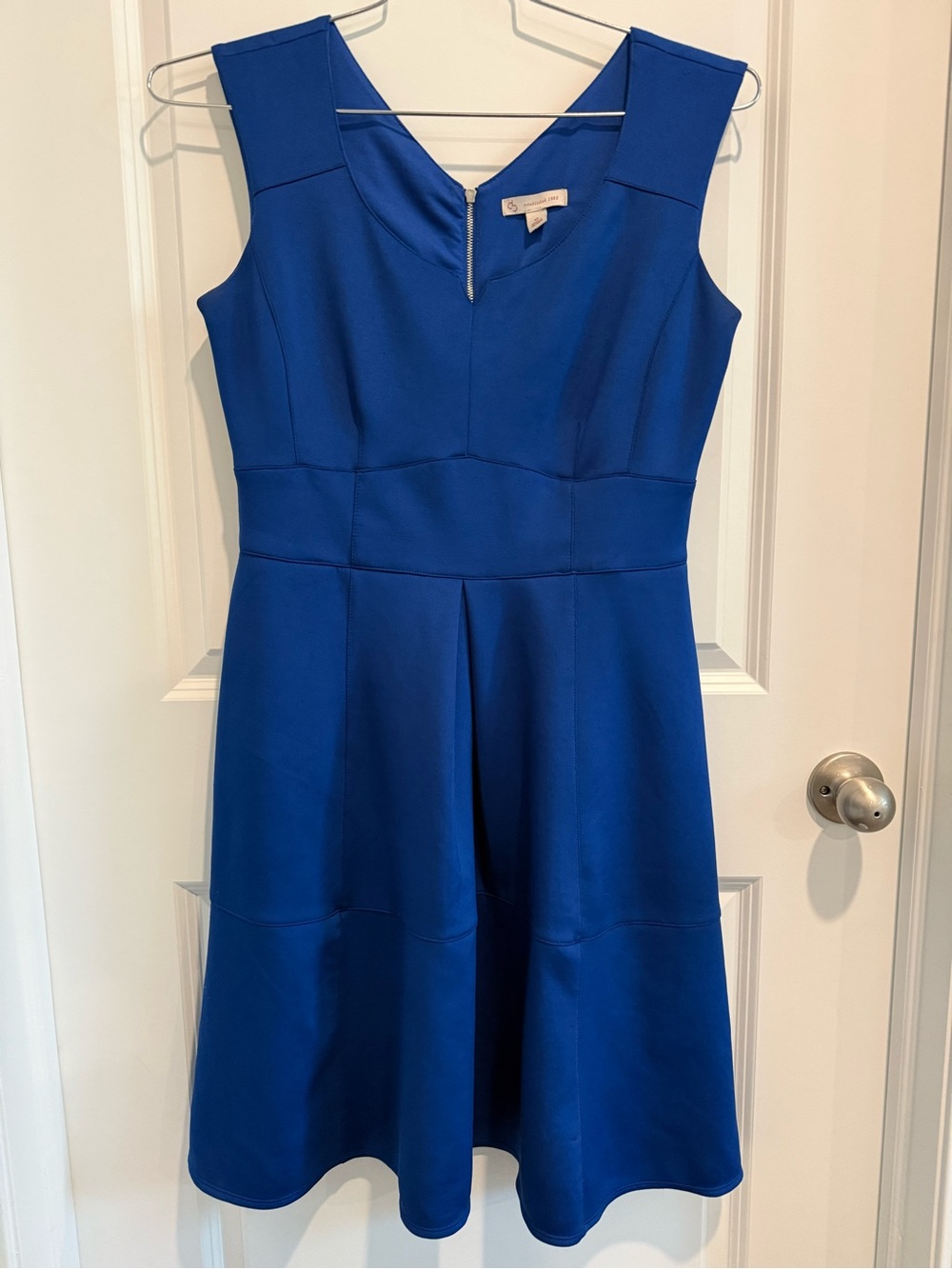 Dress Barn Sleeveless Fit-and-Flare Dress in Blue